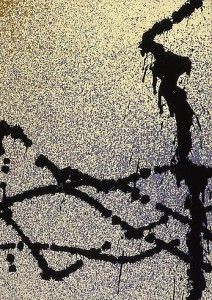 Hans Hartung, T1988-K29,1988. Acrylic on canvas, 26 x 18 1/4 inches. Courtesy of Cheim & Read.