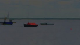 Peter Campus, Passage at Bellport Harbor, 2010. still from the video installation, Calling for Shantih, 2010. Courtesy of Cristin Tierney.