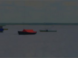 Peter Campus, Passage at Bellport Harbor, 2010. still from the video installation, Calling for Shantih, 2010. Courtesy of Cristin Tierney.