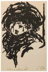Arthur C. Danto, Child in a Winter Hat, c.1955. Woodcut, 14-1/2 x 19-1/2 inches. Courtesy of the University Museum, Southern Illinois University at Carbondale