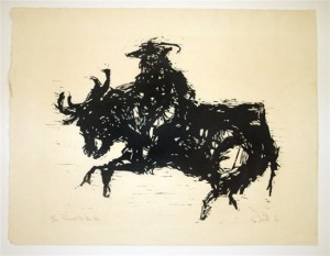 Arthur C. Danto, Farewell to Lao-Tzu, 1963. Woodcut, 17-3/4 x 22-1/2 inches. Courtesy of the University Museum, Southern Illinois University at Carbondale