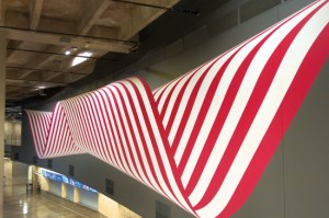 Terry Haggerty, Two Minds, 2009. Acrylic on wall, 21 x 126 feet. Located in Main Concourse, Northeast Concession. Photo: Richie Humphreys/Dallas Cowboys