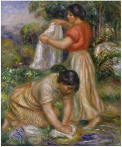 Pierre Auguste Renoir, Les Laveuses, circa 1912. Oil on canvas, 25-3/4 x 21-1/2 inches. Courtesy of Hammer Galleries, New York
