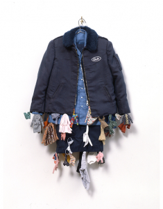 Charles LeDray (b. 1960), Charles, 1995. Fabric, thread, metal, plastic, paint, 19 × 14 × 4 ½ inches (48.3 × 35.6 × 11.4 cm). Collection of Barbara and Leonard Kaban. Courtesy of Sperone Westwater