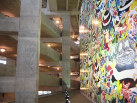 Trenton Doyle Hancock, From a Legend to a Choir, 2009. Vinyl print, 41 x 108 feet. Located on Southeast Ramp Wall. Courtesy Dallas Cowboys