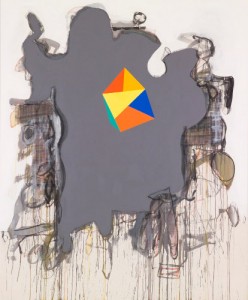 Peter Plagens, The Dim View: Ricebirds. Mixed media on canvas, 80 x 60 inches. Courtesy Nancy Hoffman Gallery