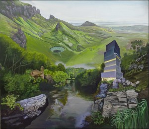 Natasha Kissell, Alien Intervention, 2011. Oil on canvas, 44 x 50 ½ inches. Courtesy of Eleven, London, on view at VOLTA, March 3-6, 2011