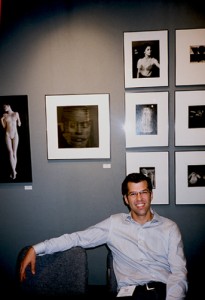 An exhibitor with works by Ester Woerdehoff. Photo by Robin Siegel