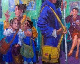 Simon Carr, School Girls, 2010. Acrylic on canvas, 50 x 60 inches. Courtesy of the Painting Center