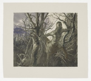 Inka Essenhigh, Centaur, 2010. Oil paint monotype printed from a steel matrix, 11-3/4 x 13-3/4 inches. Published by Pace Editions, Inc.?