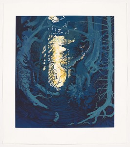 Inka Essenhigh, Living Forest, 2011.Aquatint and line etching with drypoint, 22 x 19-3/4 inches, Edition of 30. Published by Pace Editions, Inc.