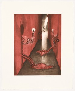 Inka Essenhigh, Path to the Stage, 2011. Aquatint and line etching with drypoint, 13-1/8 x 10-1/4 inches, Edition of 30. Published by Pace Editions, Inc.?