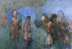 Thaddeus Radell, Embarkment, 2010. Oil on panel, 66 x 96 inches. Courtesy of The Painting Center