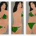 Marjorie Strider, Green Triptych, 1963. Acrylic paint, laminated pine on Masonite panels, 77-1/2 x 94-3/4 x 8 inches. Courtesy of Hollis Taggart Galleries