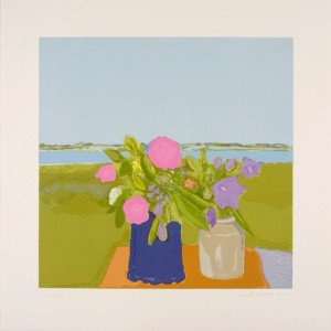 Jane Freilicher, Light Blue Above, 2011. lithograph, 26-1/2 x 26 inches. Courtesy of Tibor de Nagy