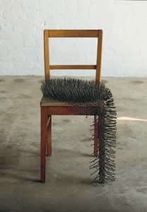 Günther Uecker, Chair II, 1963. Nails on wood, 34-1/4 x 18-1/2 x 17-3/4 inches. Courtesy of L&M Arts, New York