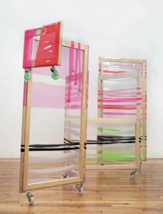 Inna Babaeva, More Than You Think, 2011. Softwood lumber, pvc clear sheets, casters, 64 x 90 x 40 inches. Courtesy of the Artist