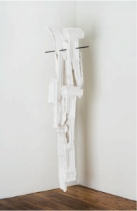 Joy Curtis, St. Magnet, 2010. Hydrocal, fiberglass, wood, metal, 95-1/2 x 24 x 28 inches. Courtesy of Klaus von Nichtssagend Gallery, New York, NY