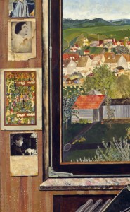 Simon Dinnerstein, The Fulbright Triptych, 1971-74, detail. Oil on wood panels, 14 feet wide, framed and separated. Palmer Museum of Art, Pennsylvania State University.