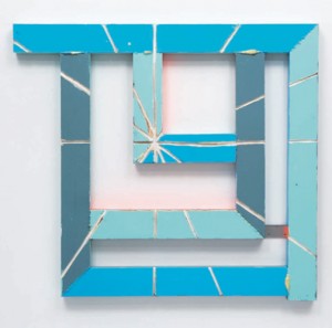 Cordy Ryman, Vector, 2010. Enamel, shellac and epoxy on wood, 36-1/4 x 33-1/2 inches. Courtesy of DCKT, New York, NY