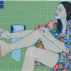 Hope Gangloff, Sarah VanDerBeek in Her Bath Closet, 2010. Acrylic on canvas, 54 ¼ x 82 ¼ inches. Collection of Cynthia and Stuart Smith