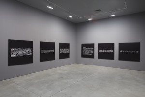 Joseph Kosuth, Titled (Art as Idea as Idea), 1968. 10 mounted photographs, 48 x 48 inches each, installed in the exhibition under review. Courtesy of Sean Kelly Gallery, New York