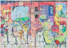 Dasha Shishkin, All Prayer All the Time, 2011. Mixed media on canvas, 30 x 42 inches. Courtesy of Zach Feuer.