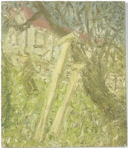 Leon Kossoff, Cherry Tree, Early January, 2004. Oil on board, 56 x 48-1/4 inches. Courtesy of Mitchell-Innes & Nash