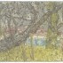 Leon Kossoff, Cherry Tree, with Diesel, 2004-05. Oil on board, 36-1/4 x 44-1/2 inches. Courtesy of Mitchell-Innes & Nash