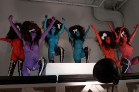 Performance of "The Wall of Vagina" by the Girls of Karen Black, The Hole, New York, Monday, June 27, 2011. Photo by Rosalie Knox