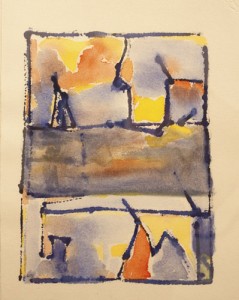 George Tun Sein, Windemere, 2011. Watercolor on paper,10 x 6 inches. Courtesy of Tally Beck Contemporary, New York