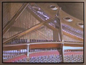 Paul Kos, Beethoven Piano Sonata #13, 2009. Video projection on paint on canvas. 6 x 8 inches. Courtesy of Gallery Paule Anglim