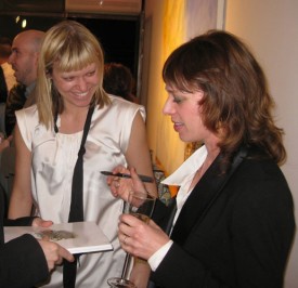Rachel Churner with artist Joianne Bittle