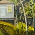 Lois Dodd, Elliott's Place, 1993. Oil on panel, 11-3/4 x 19 inches. Courtesy of Caldbeck Gallery