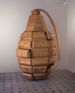 Los Carpinteros, Estuche (Jewelry Case), 1999. Wood. 87 x 51 x 51. Courtesy of the Artists