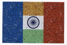 ORLAN, Flag Skin Hybrid, 2011. Sequins, light, ventilators, painting, 373 x 546 cm Collection de l’artiste, Paris © Adagp, Paris 2011