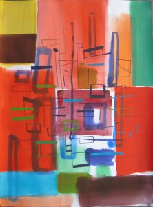 Richard Timperio, Jazz Blocker, 2011. Acrylic on paper, 30 x 22 inches. Courtesy of Art 101.