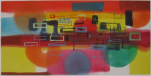 Richard Timperio, Sunliner, 2011. Acrylic on canvas, 34-1/2 x 68-3/4 inches. Courtesy of Art 101.