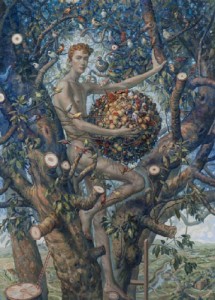 Julie Heffernan, Budding Boy, 2010. Oil on canvas, 78 x 56 inches. Courtesy of Catherine Clark Gallery