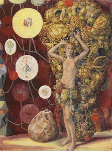 Julie Heffernan, Picking Up the Pieces, 2010. Oil on canvas, 72 x 54 inches. Courtesy of Catherine Clark Gallery