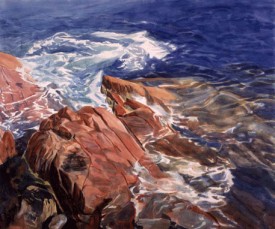 Susan Shatter, Melting Rock, 2006. Watercolor on paper, 52 x 61 inches. Courtesy of DFN Gallery