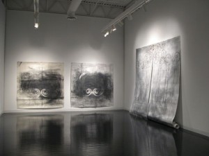 Installation View of Matthew Woodward: The Tremendous Alone, Elmhurst Art Museum, 2011, featuring Untitled (17th) 2010. Graphite on Paper, each 95 x 95 inches. Courtesy of Elmhurst Art Museum