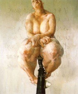Jenny Saville, Propped, 1992. Oil on Canvas, 213.5 x 183cm. The Saatchi Collection, London