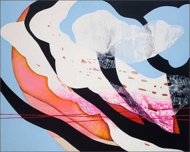 Carrie Moyer, Cherry Blossom Hour, 2011. Acrylic on canvas, 48 x 60 inches. Courtesy of CANADA