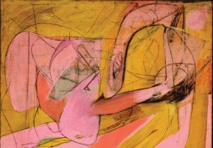 Willem de Kooning, Pink Angels, c.1945. Oil and charcoal on canvas, 52 x 40 inches. Frederick R. Weisman Art Foundation, Los Angeles © 2011 The Willem de Kooning Foundation/Artists Rights Society (ARS), New York