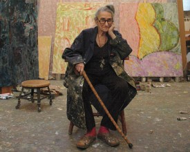 Pat Passlof in her studio on Manhattan's Lower East Side. (c) Alice Sebrell