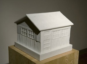 Lynne Yamamoto, Grandfather's Shed, 2008-10. Hand finished, digitally carved marble from 3D scan of hand-made positive, 10-3/4 x 11-1/4 x 9-3/4 inches, edition of 2. Courtesy of P.P.O.W.