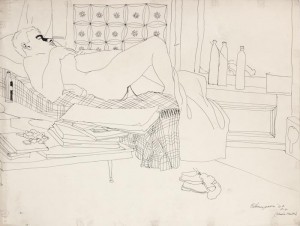 Bob Thompson, Charlie Hayden, 1960, ink on paper, 15 x 20 inches. Courtesy of Steven Harvey Fine Art Projects