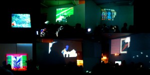 Six views of the opening night of the exhibition under review. Photo: Carla Gannis for artcritical