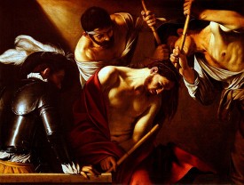 Caravaggio, The Crowning with Thorns, c1602-07. Oil on canvas, 50 x 65.2 inches. Kunsthistorisches Museum, Vienna